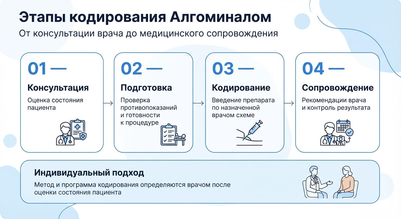 Кодирование препаратом «Алгоминал» в Новопавловске инфографика